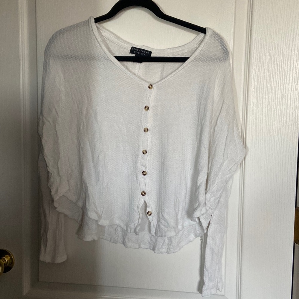 White Waffle Long Sleeve